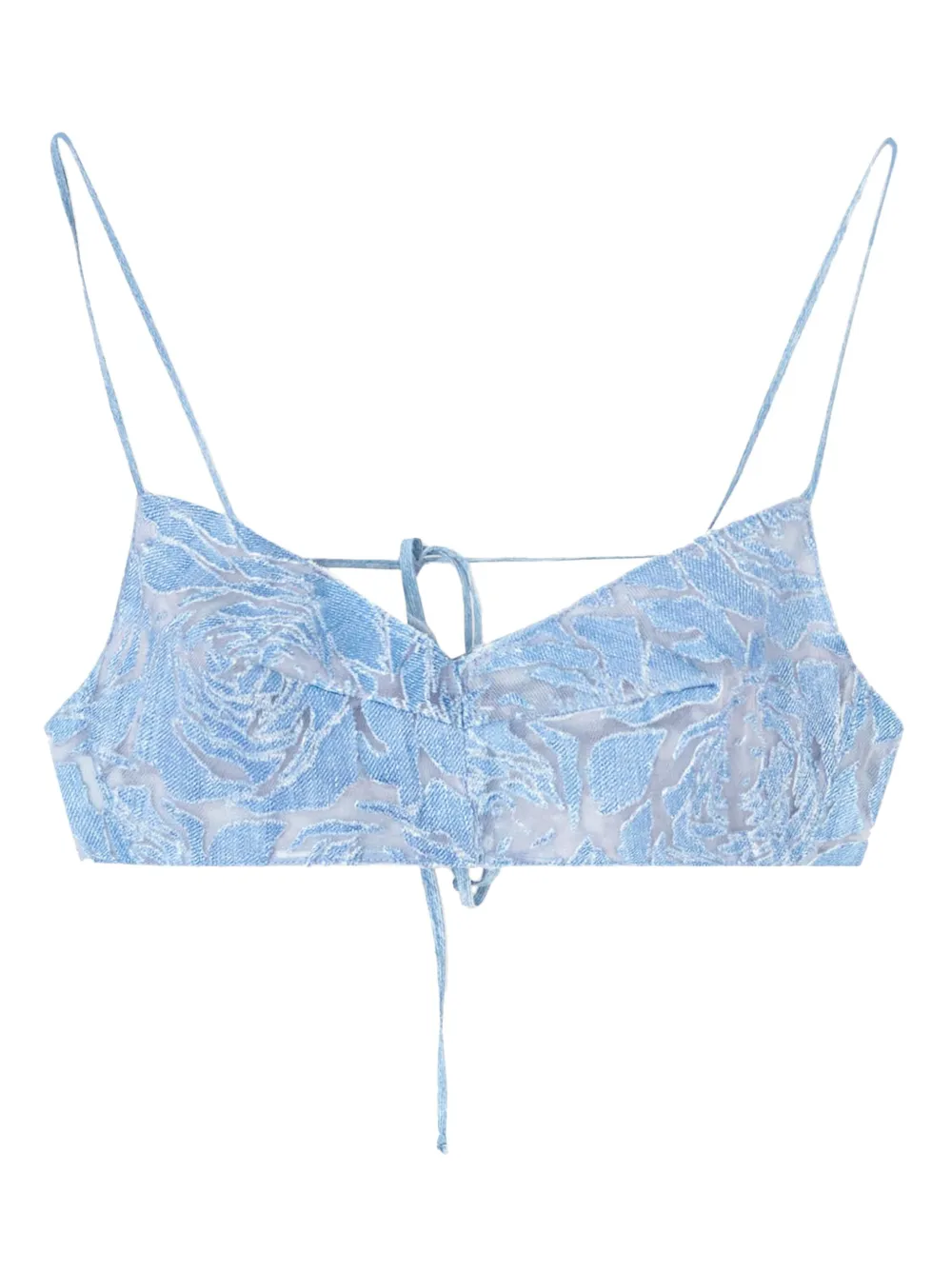 Ermanno Scervino Devoré denim bh Blauw