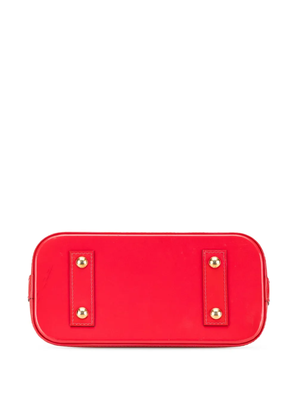 Pre-owned Louis Vuitton 2016 Monogram Vernis Alma Bb Satchel In Red