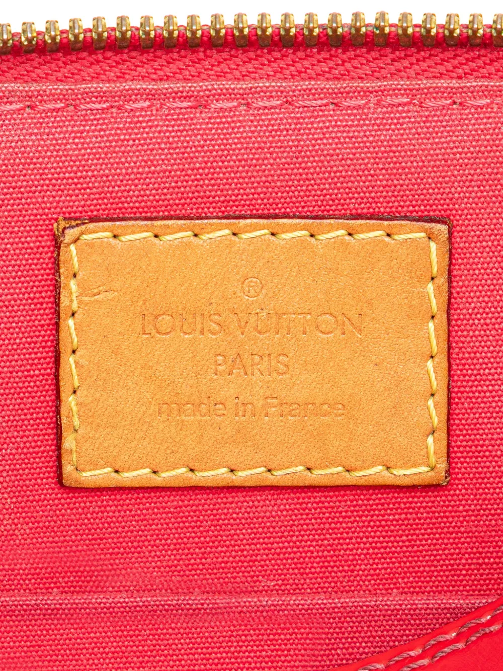 Pre-owned Louis Vuitton 2016 Monogram Vernis Alma Bb Satchel In Red
