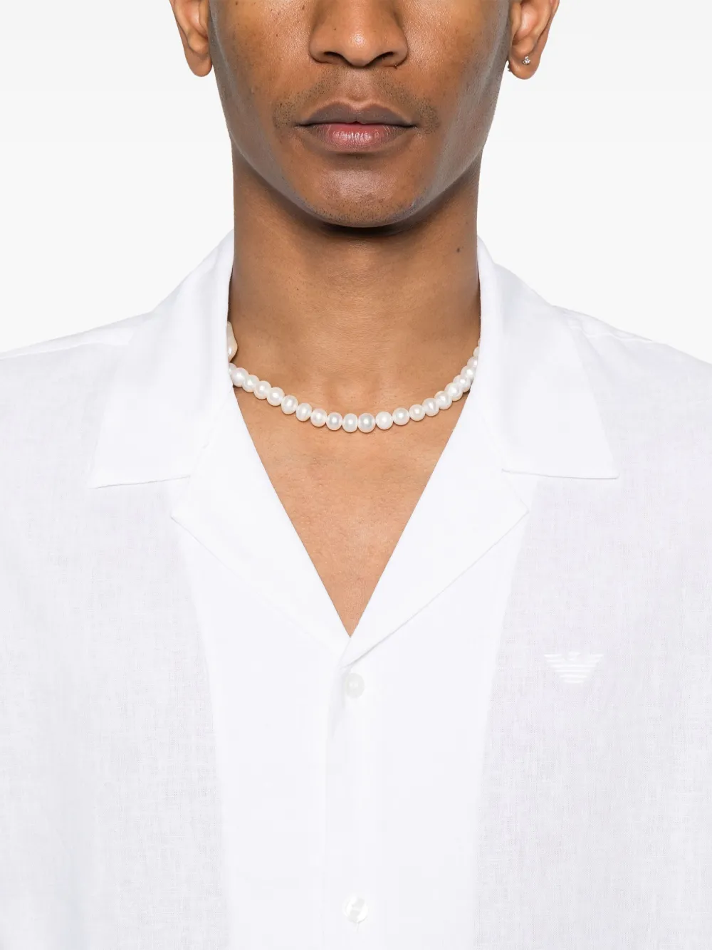 Emporio Armani Overhemd met geborduurd logo Wit