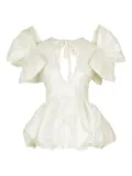 Celia B Willem puff-sleeved peplum top - White