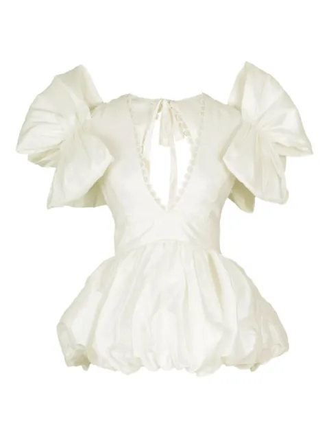 Celia B Willem puff-sleeved peplum top