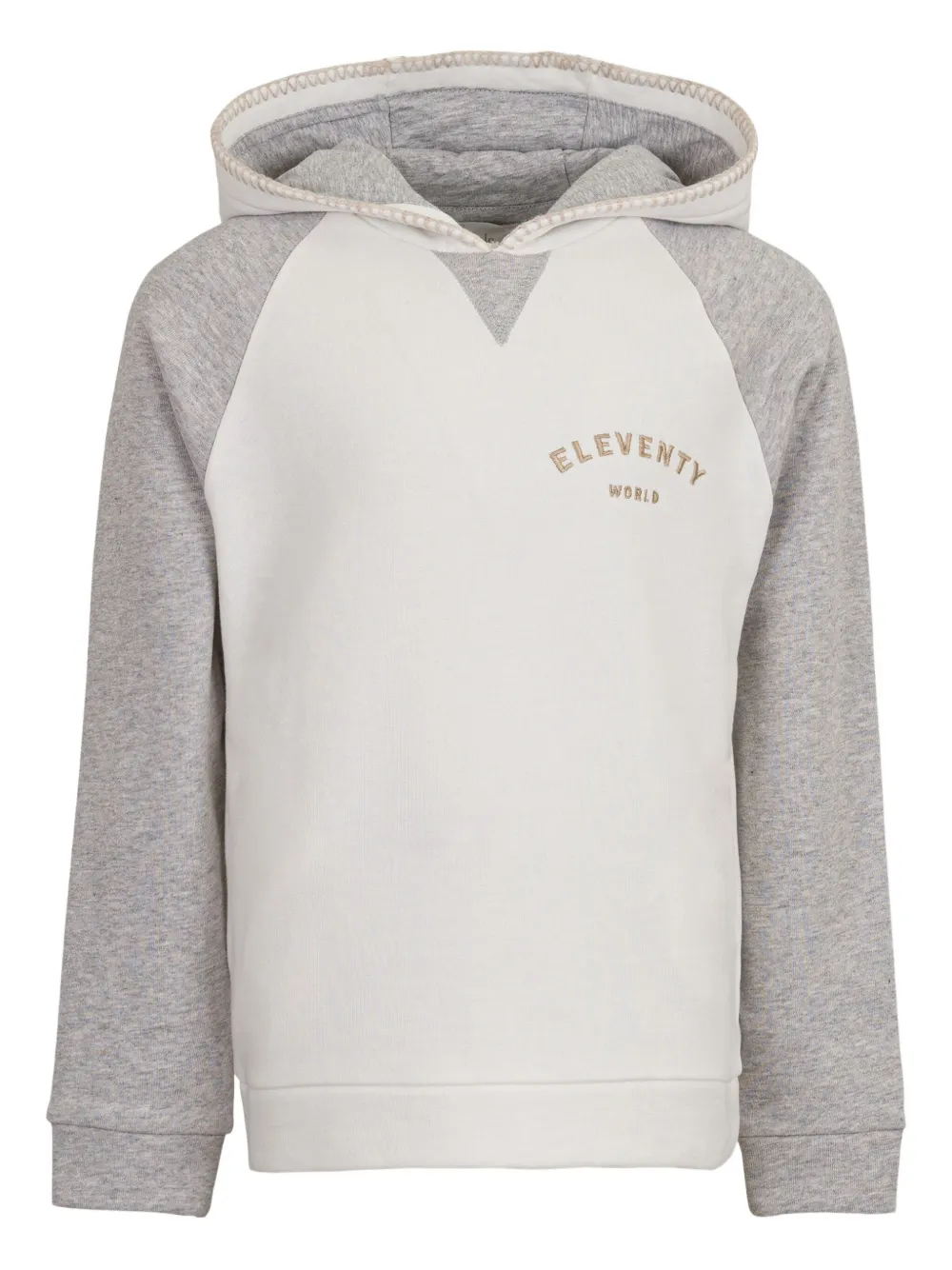 Eleventy Kids Hoodie met geborduurd logo Wit
