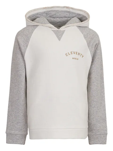 Eleventy Kids logo-embroidered hoodie