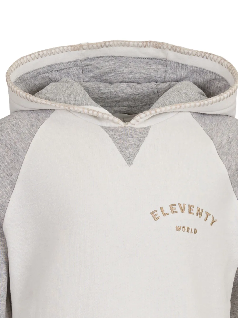 Eleventy Kids Hoodie met geborduurd logo Wit