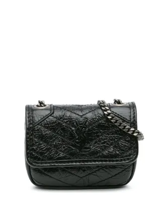 Saint Laurent Pre-Owned 2022 マイクロ クリンクルレザー ニキ