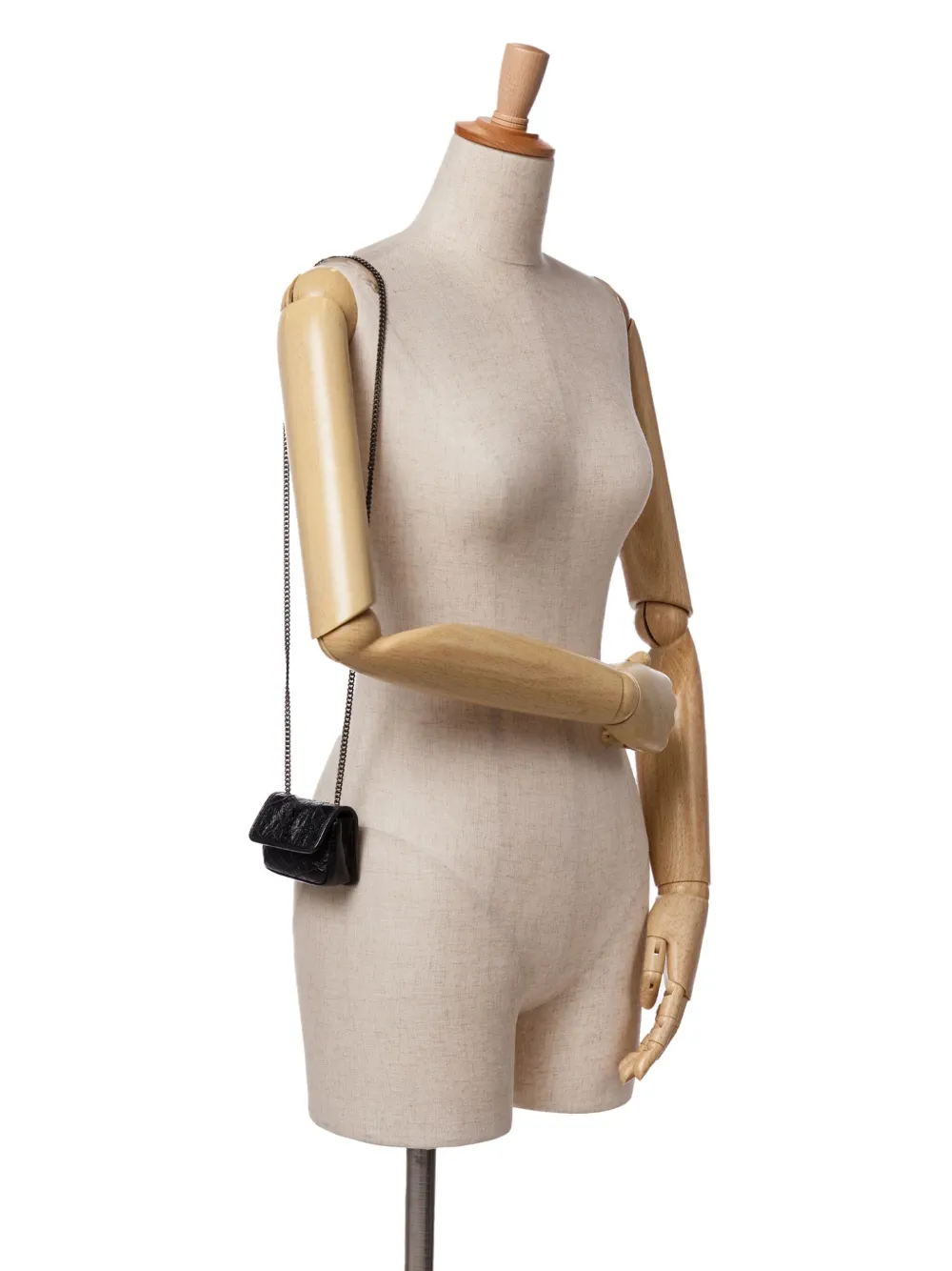 Saint Laurent Pre-Owned 2022 マイクロ クリンクルレザー ニキ