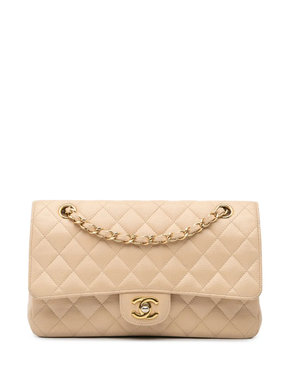 CHANEL Pre-Owned Borsa a spalla Double Flap media in pelle Caviar 2008-2009 - BROWN
