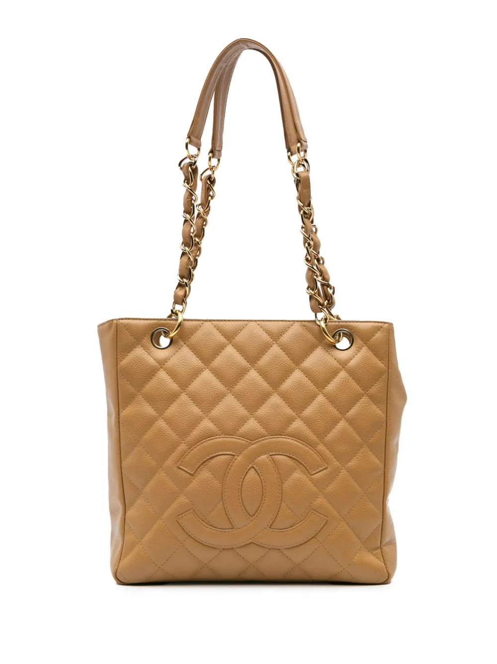 CHANEL Pre-Owned 2003-2004 キャビア ショッピング トート ショルダーバッグ プチ - ブラウン CHANEL Pre-Owned 2003-2004 キャビア ショッピング トート ショルダーバッグ プチ - ブラウン