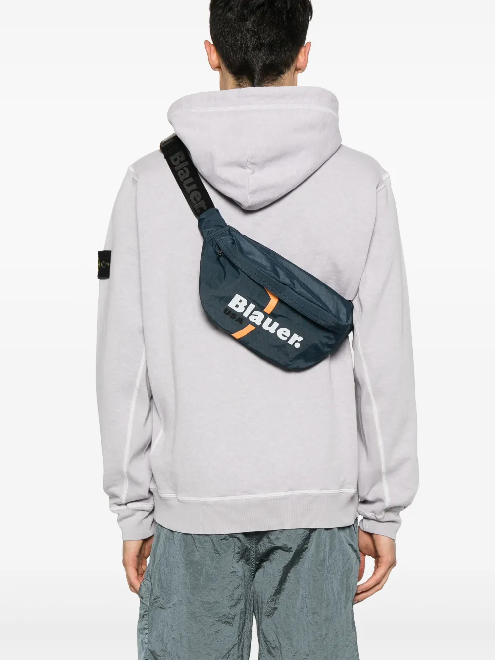 Blauer Pochete com estampa de logo | Image 2