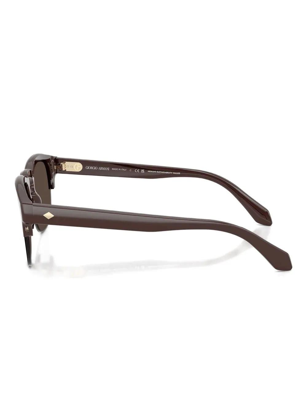 Giorgio Armani Zonnebril met rond montuur Bruin