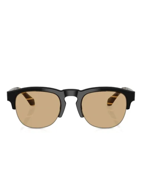 Giorgio Armani striped-frame half-rim design sunglasses