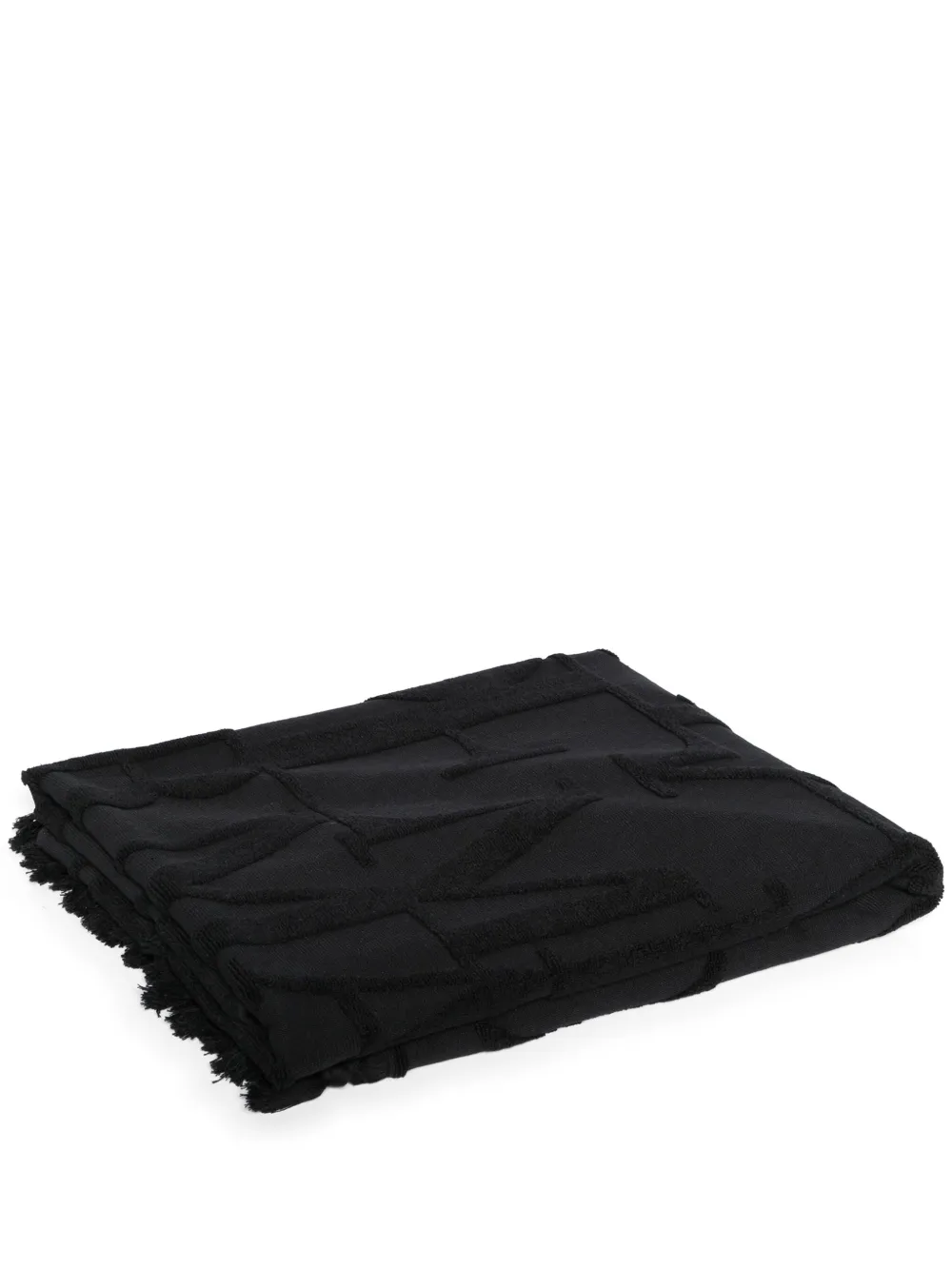 Emporio Ar i Strandlaken met logo-jacquard Zwart