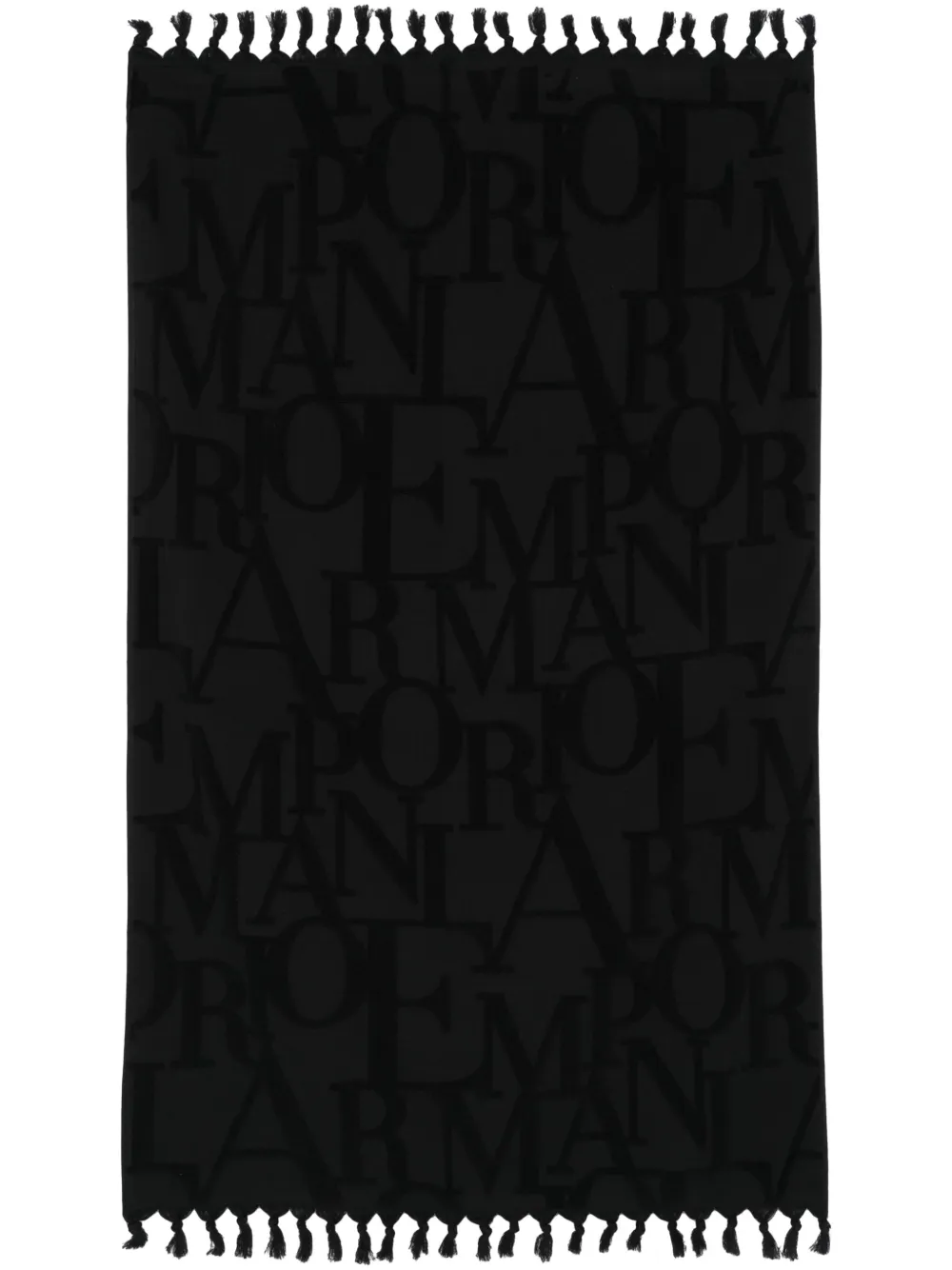 Emporio Armani Strandlaken met logo-jacquard Zwart