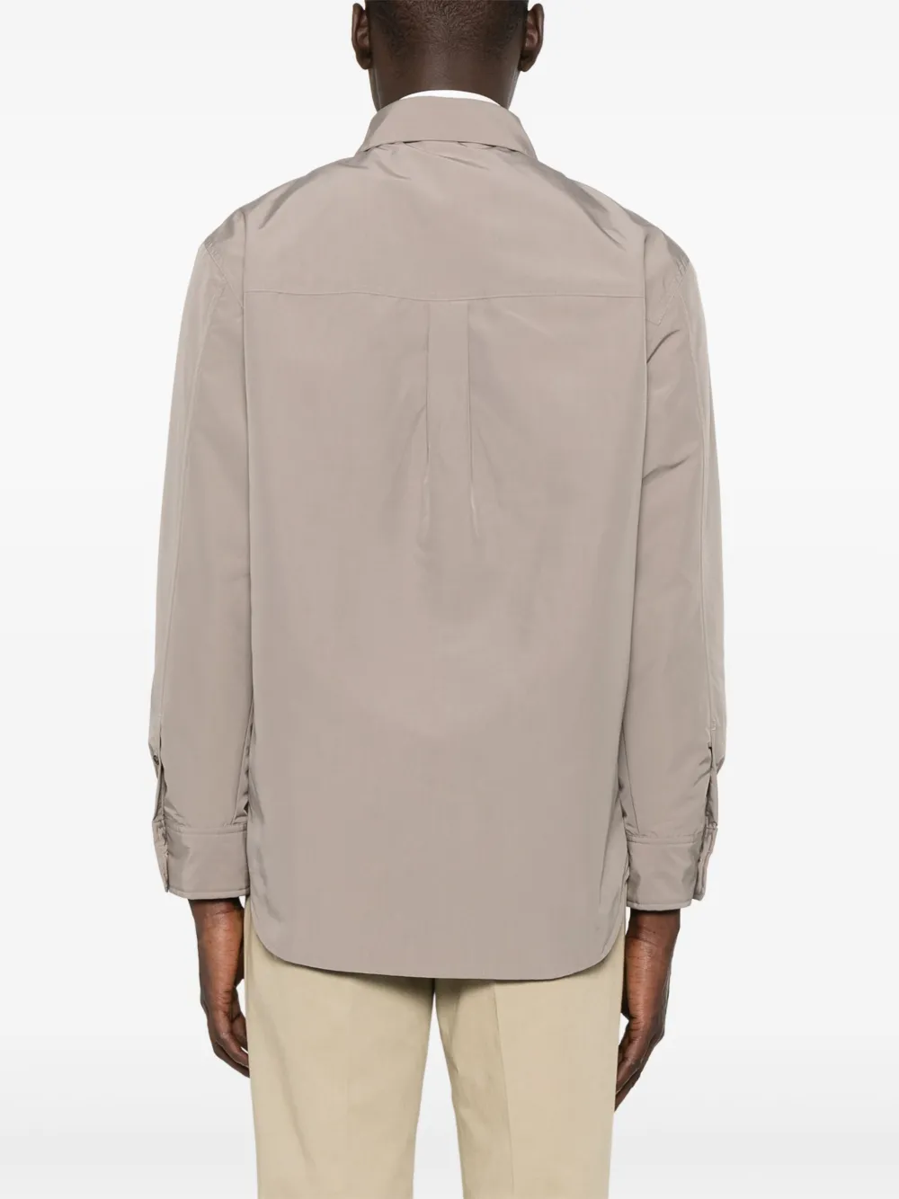 Emporio Armani Shirtjack met logopatch Beige