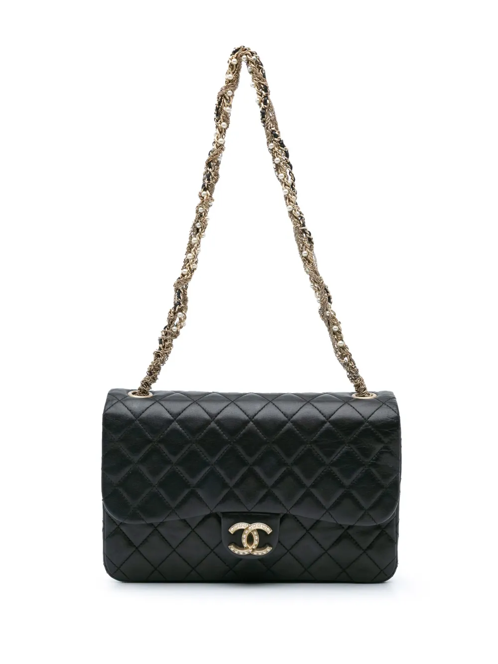 CHANEL Pre-Owned 2015-2016 Medium Quilted Lambskin Westminster Pearl Flap shoulder bag | Black | Image 1