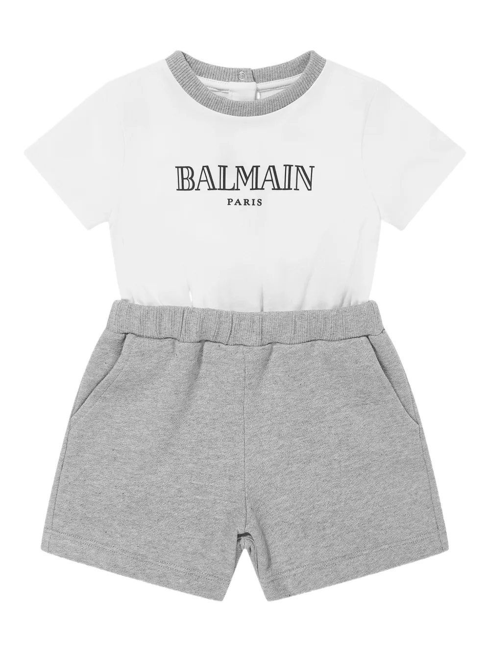 Balmain Kids Babypakje met logo Wit