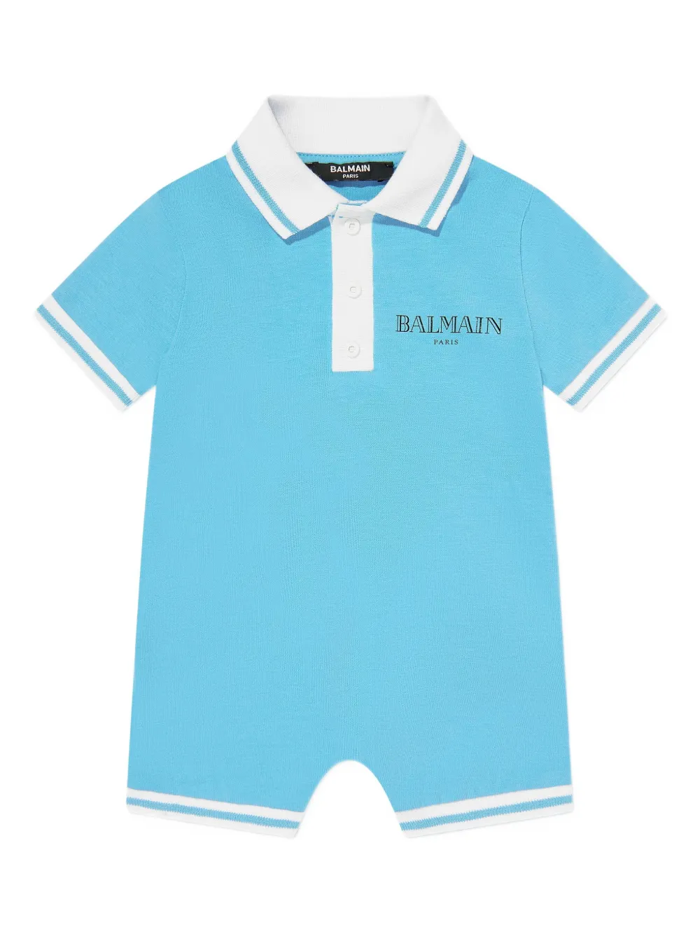 Balmain Kids Romper met polokraag Blauw