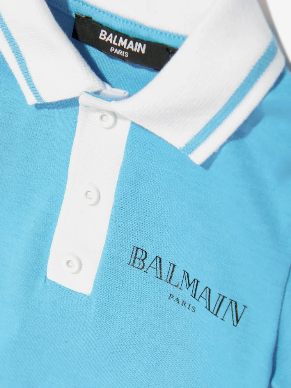 Balmain Kids Romper met polokraag Blauw