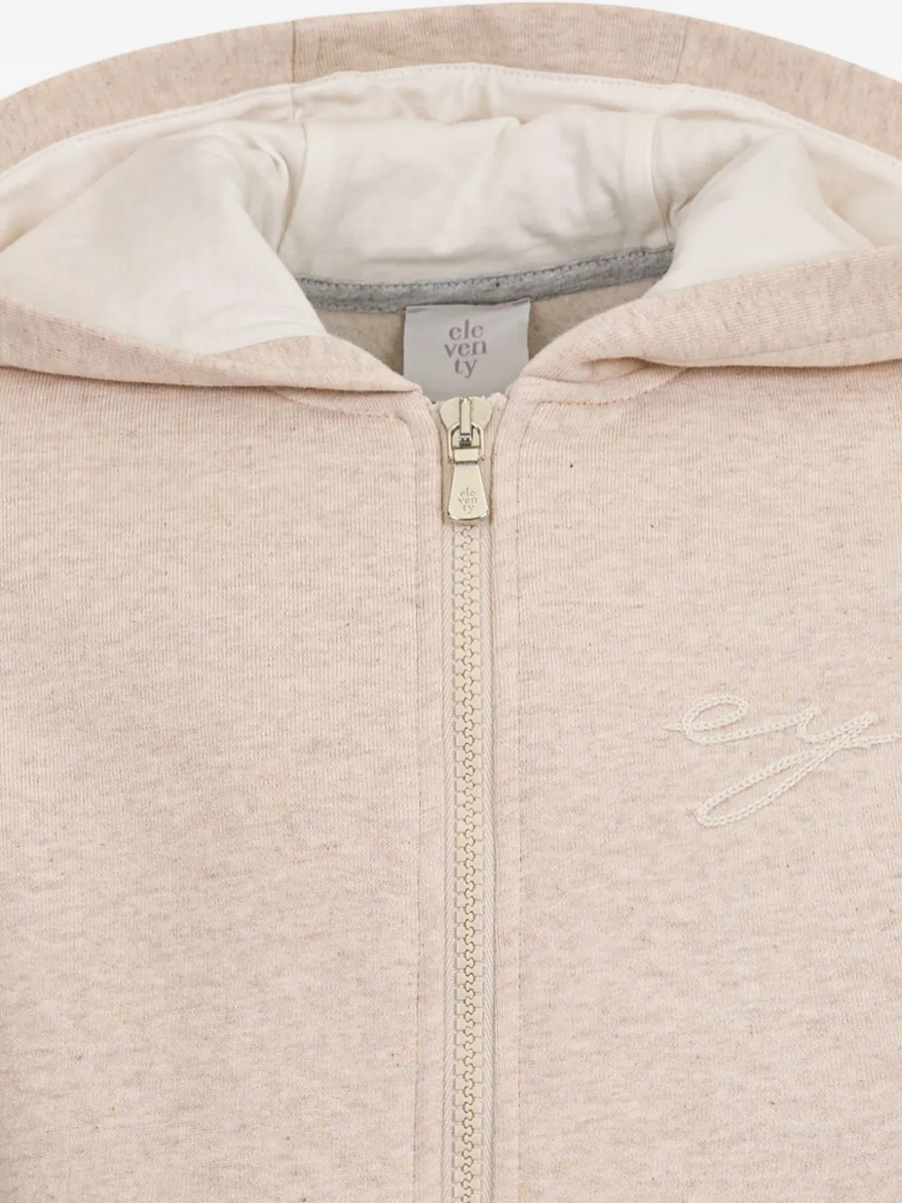 Eleventy Kids Hoodie met rits Beige