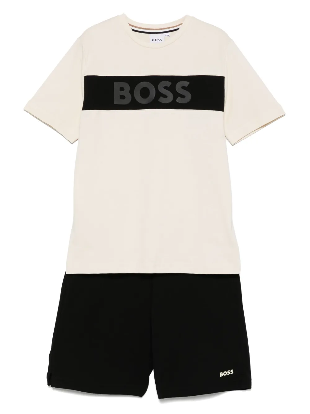 BOSS Kidswear Shorts set met logoprint Blauw