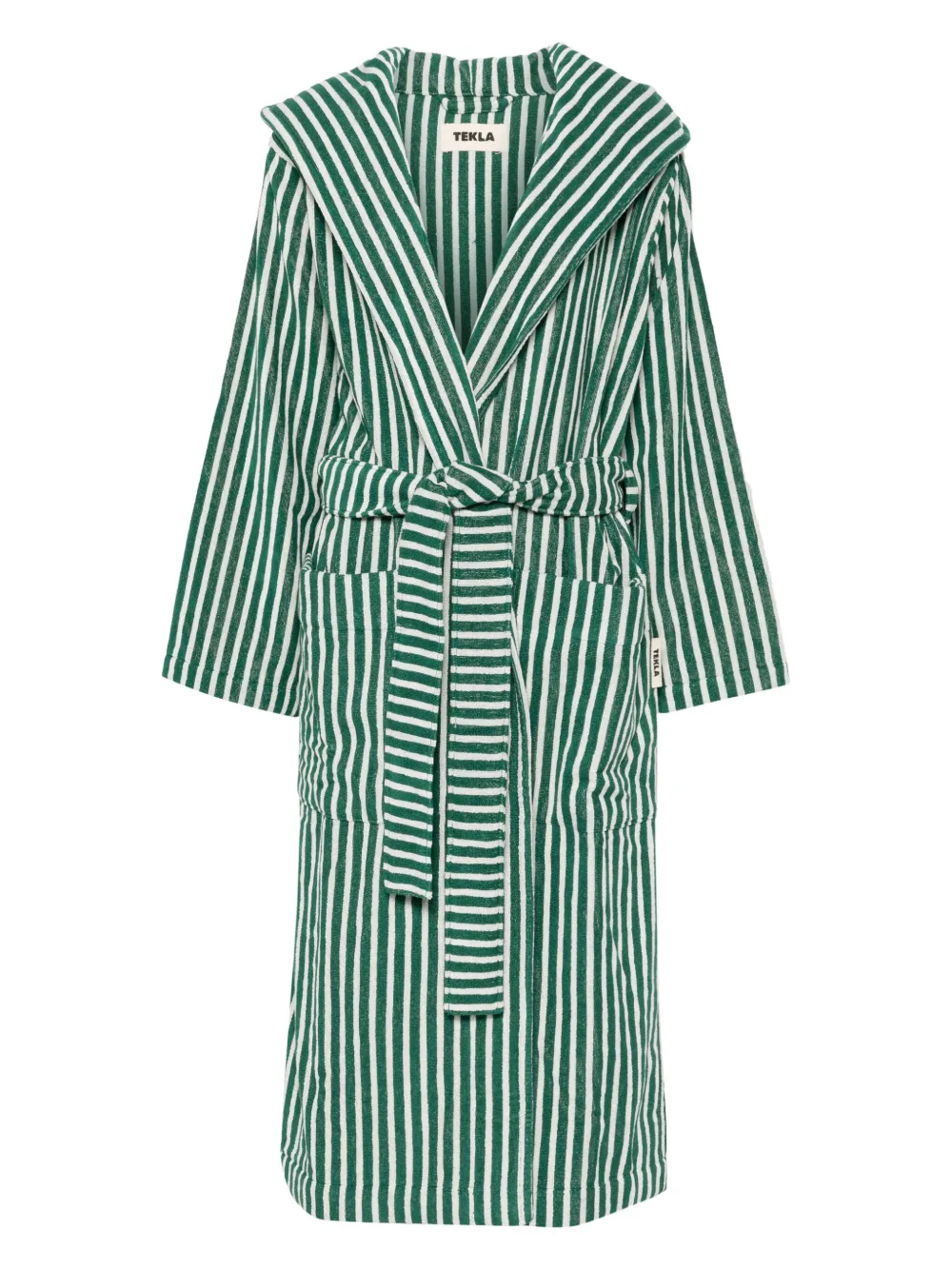 TEKLA striped robe | Green | Image 1