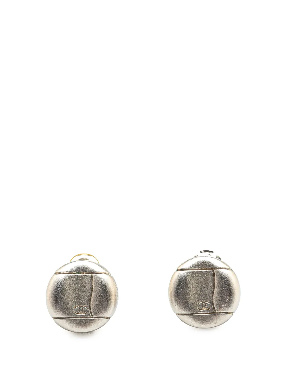 CHANEL Pre-Owned 1998 Silver CC Clip On Earrings costume earrings - CHANEL Pre-Owned 1998 Silver CC Clip On Earrings costume earrings -