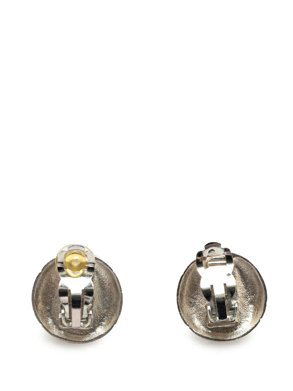 CHANEL Pre-Owned 1998 Silver CC Clip On Earrings costume earrings | Image 2