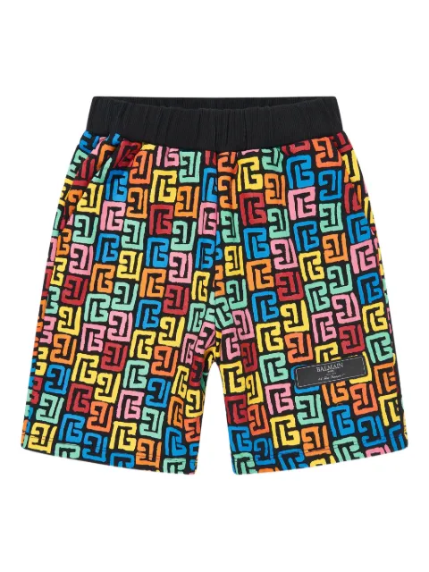Balmain Kids monogram-print shorts 