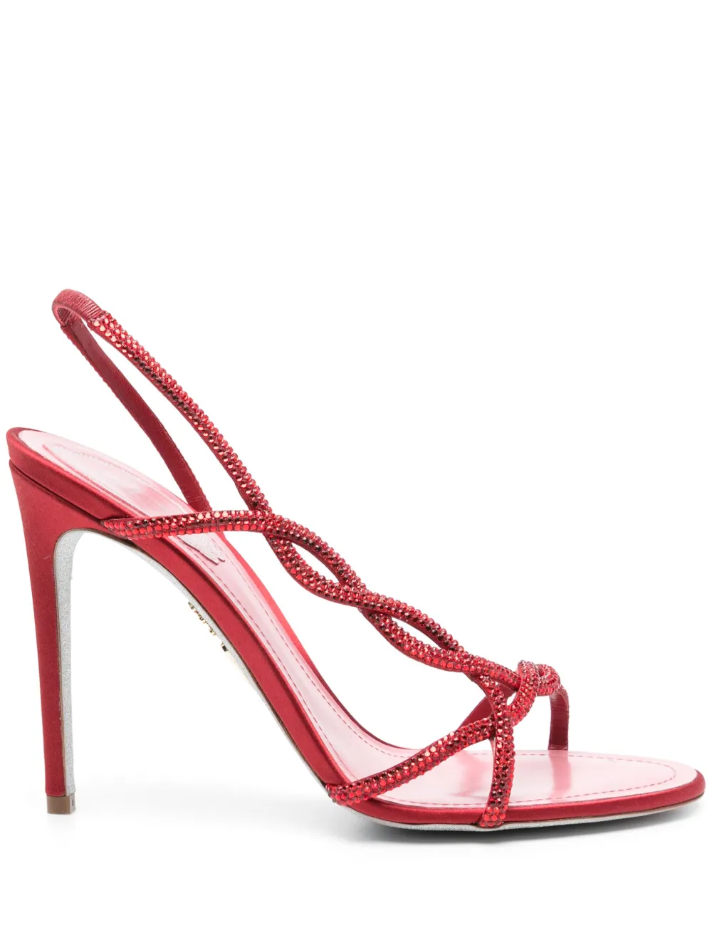 René Caovilla Sandalen met stras Rood