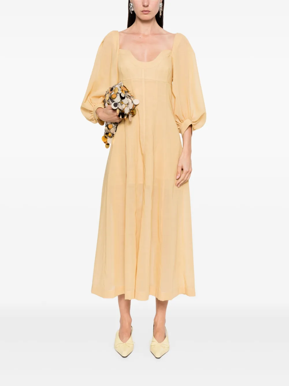 Philosophy Di Lorenzo Serafini Maxi-jurk met kant - Beige