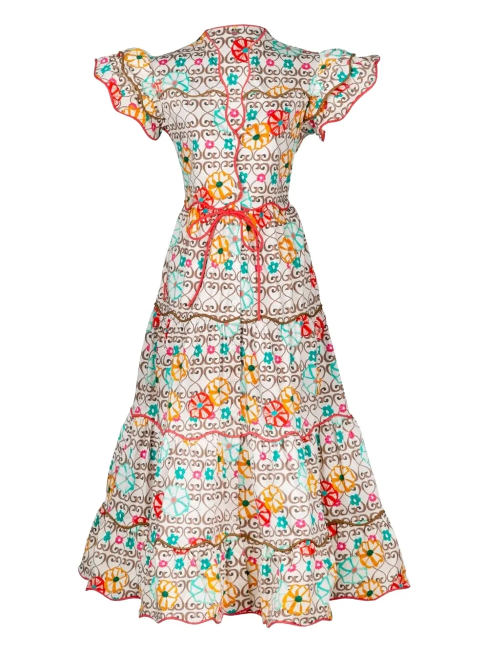 Celia B Baba ruffled tiered dress - ホワイト Celia B Baba ruffled tiered dress - ホワイト