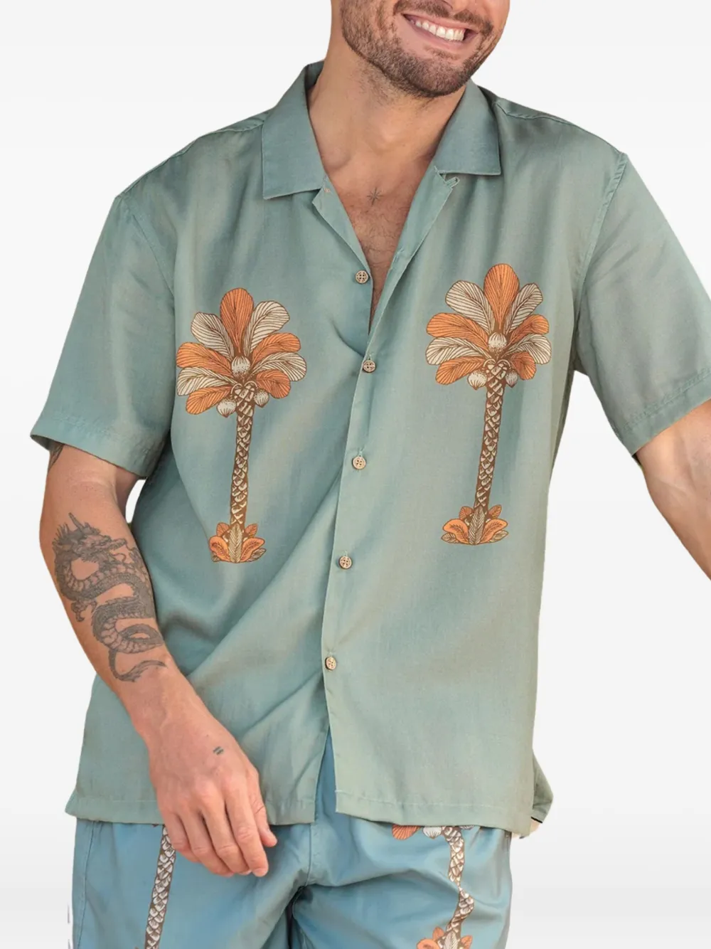 Boardies graphic-print shirt - Groen