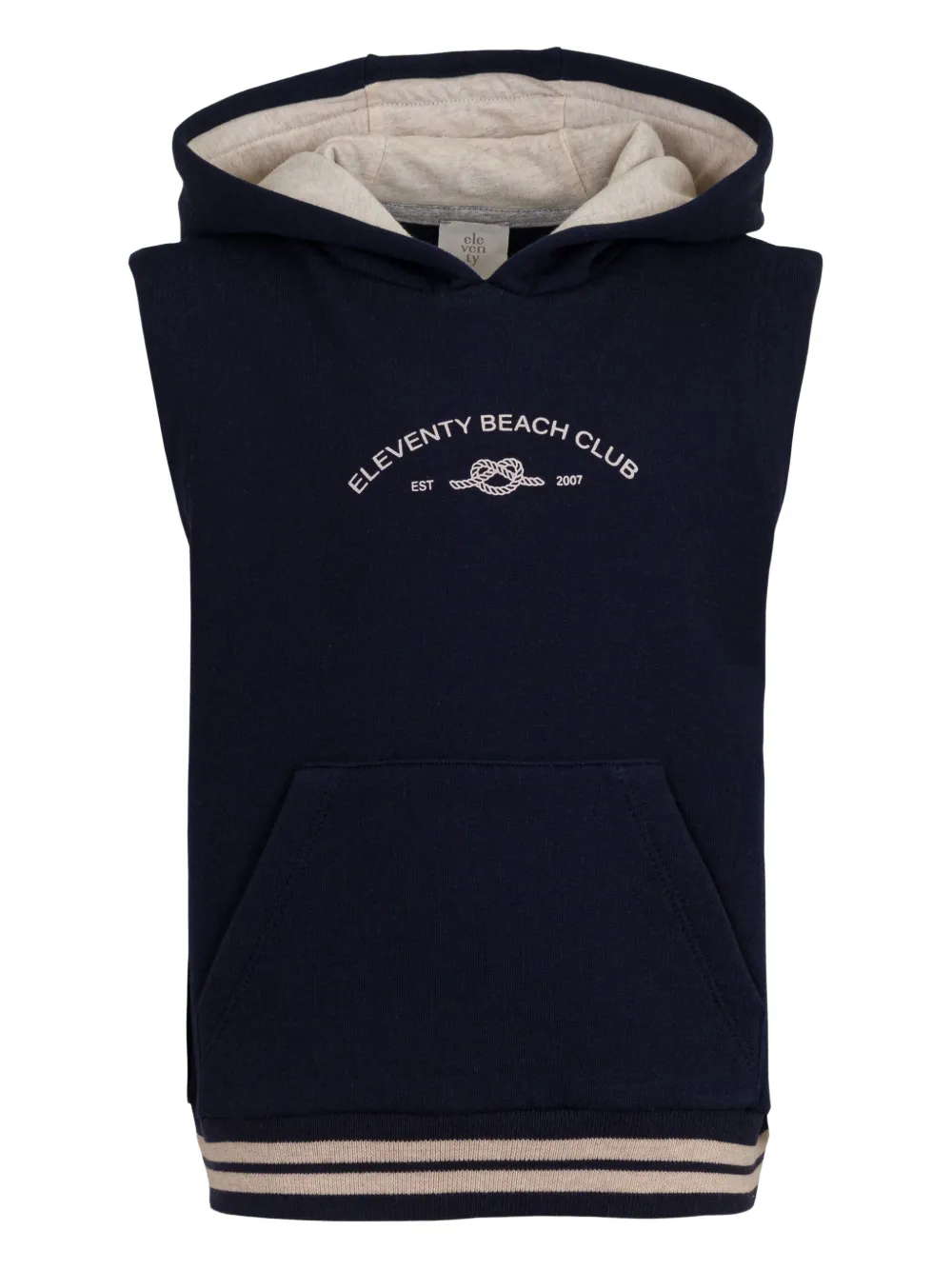 Eleventy Kids Hoodie met logoprint Blauw