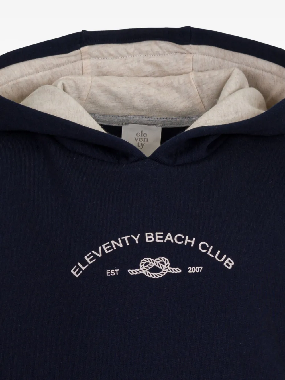 Eleventy Kids Hoodie met logoprint Blauw