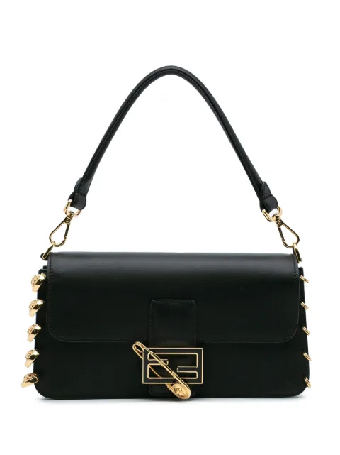 Versace Pre-Owned 2010-2024 Fendi Fendace Seta Vitello Calfskin Brooch satchel