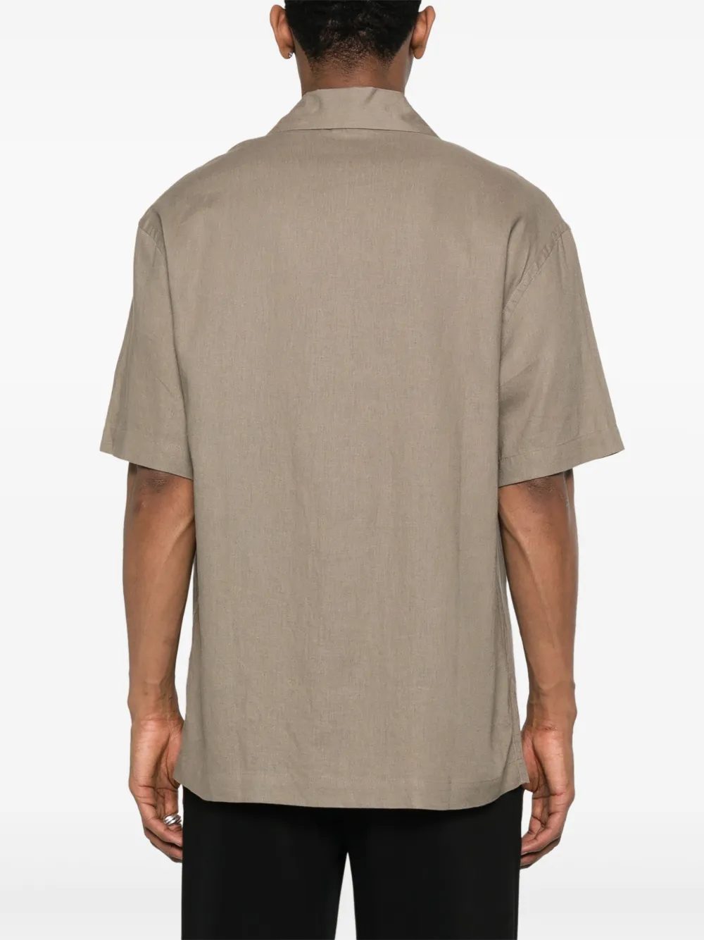 Emporio Armani Overhemd met geborduurd logo Bruin