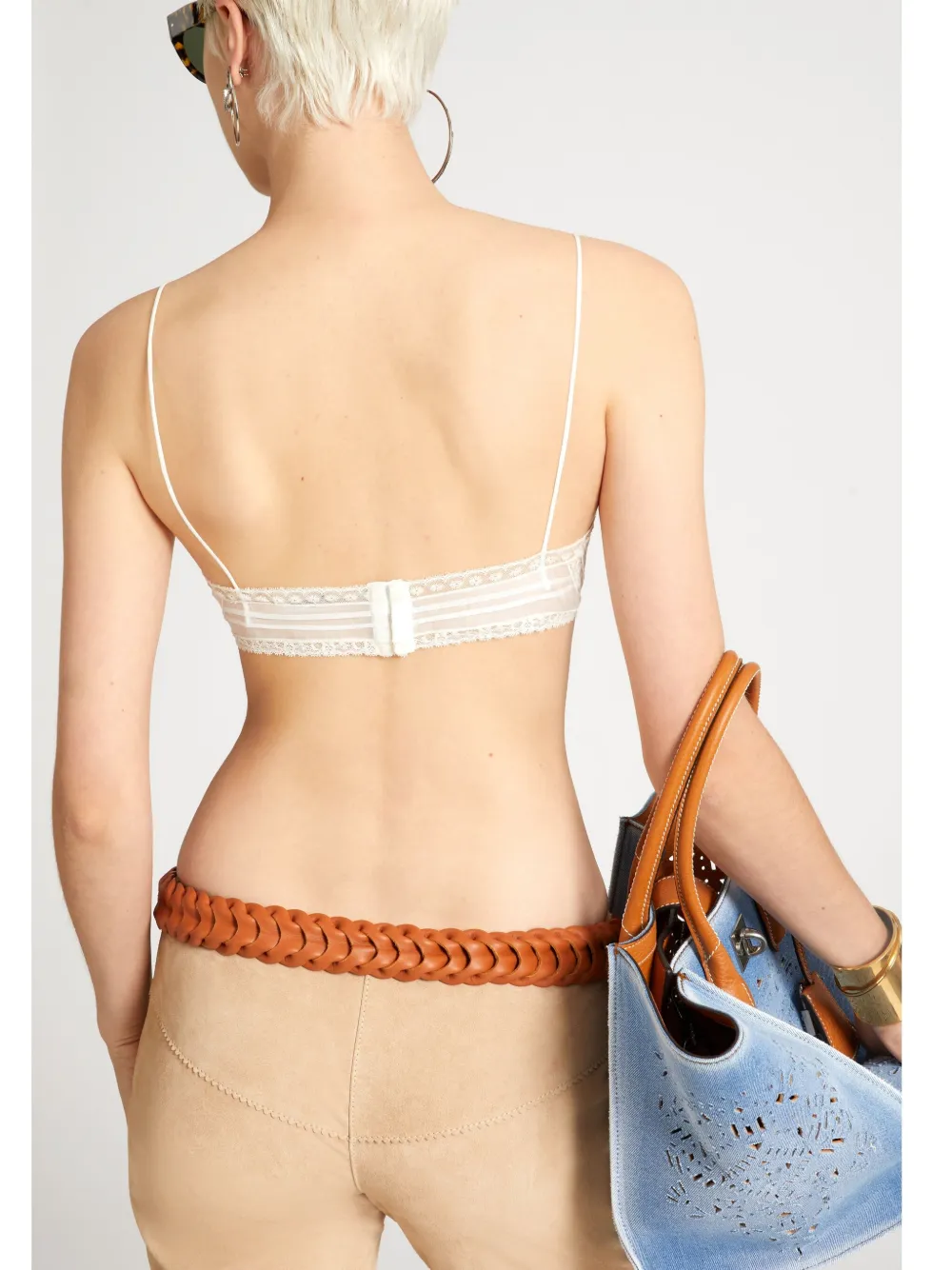 Ermanno Scervino Bralette met kanten afwerking Wit