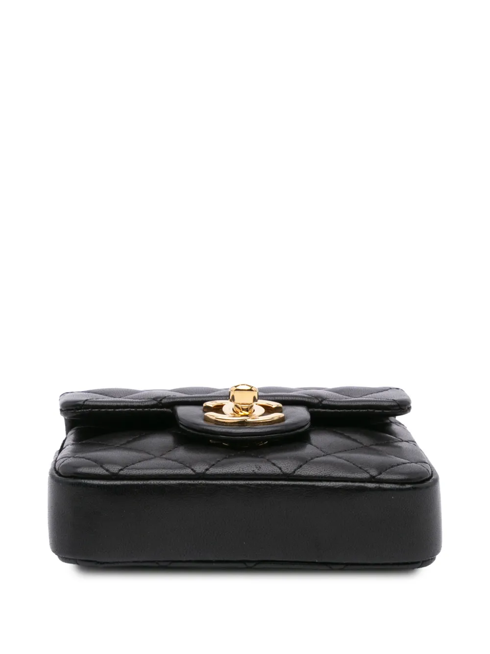 Pre-owned Chanel 2005-2006 Micro Quilted Lambskin Single Flap Crossbody Bag In Black
