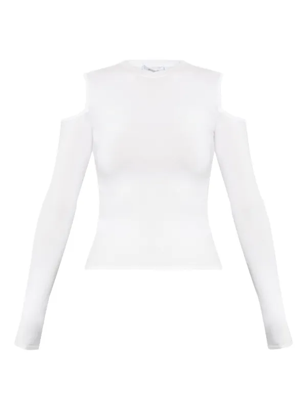Max Mara Vik cold-shoulder long-sleeve Top White FARFETCH NO