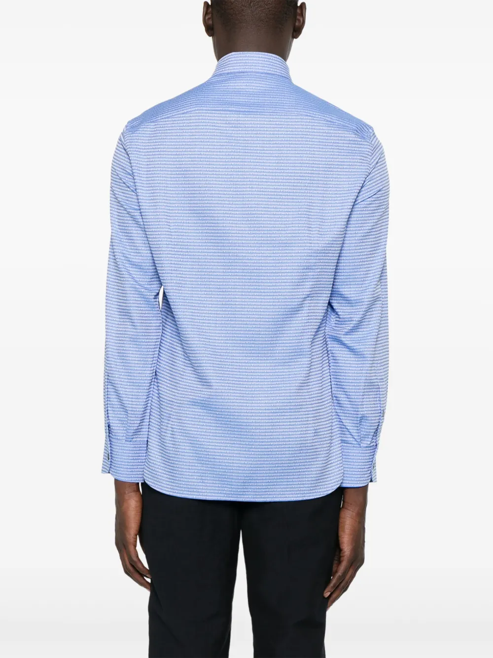 Emporio Armani Overhemd met jacquard logo Blauw