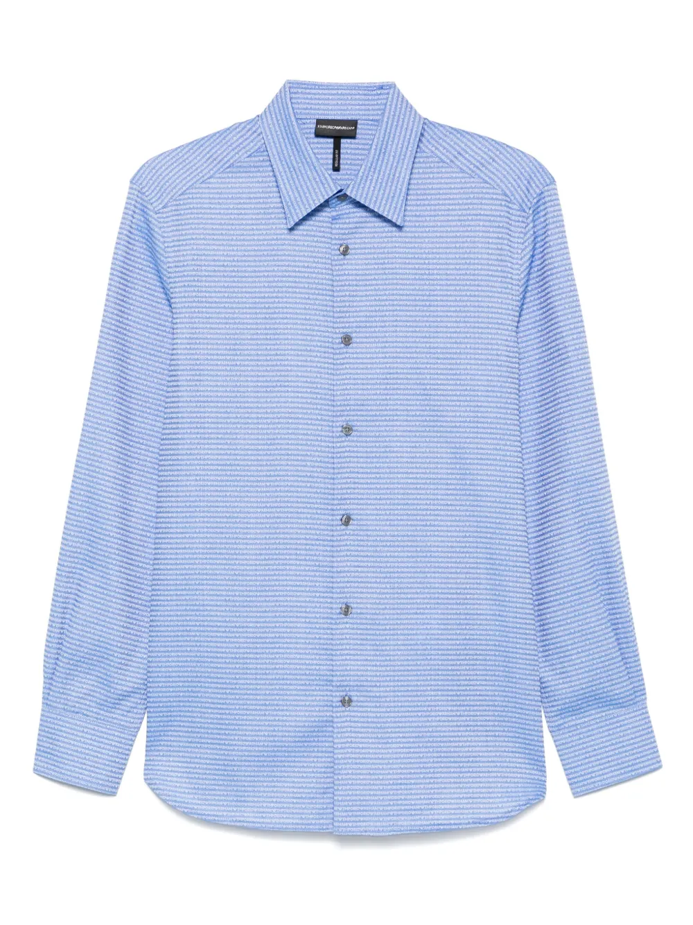 Emporio Armani Overhemd met jacquard logo Blauw