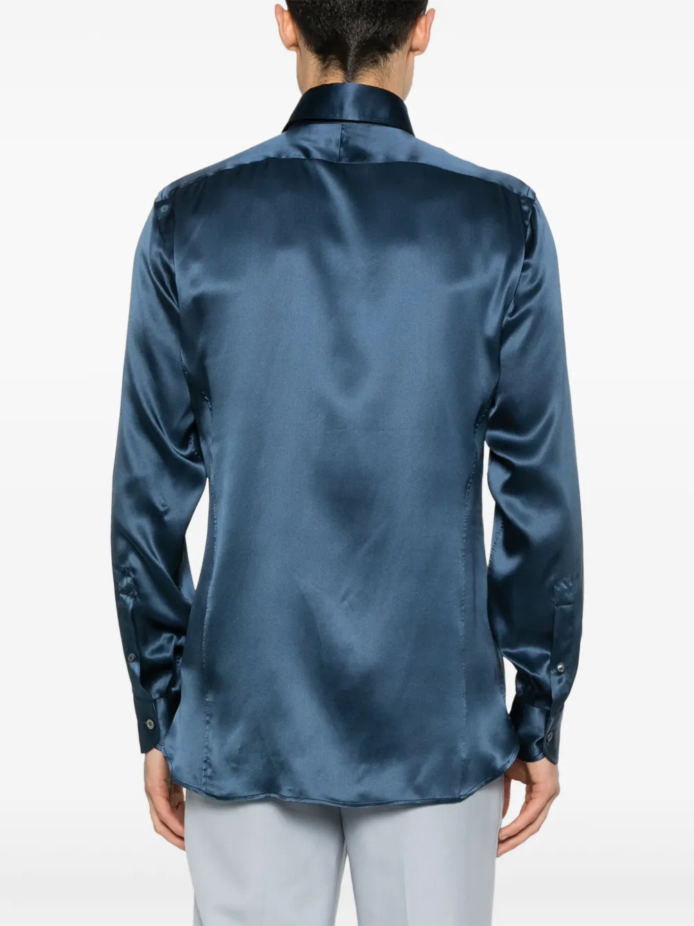 TOM FORD Zijden overhemd Blauw