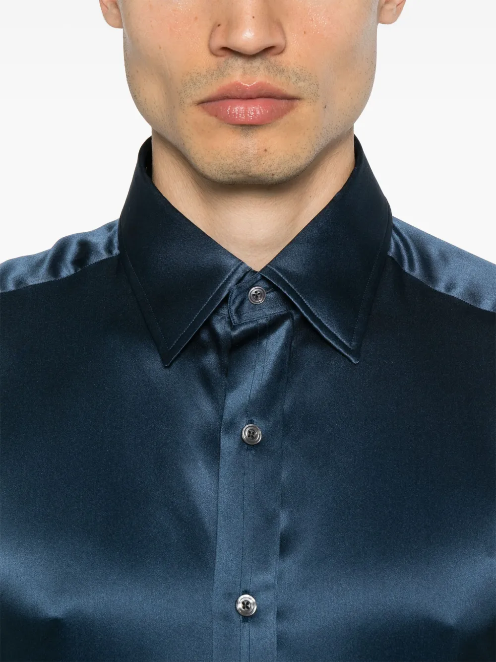 TOM FORD Zijden overhemd Blauw
