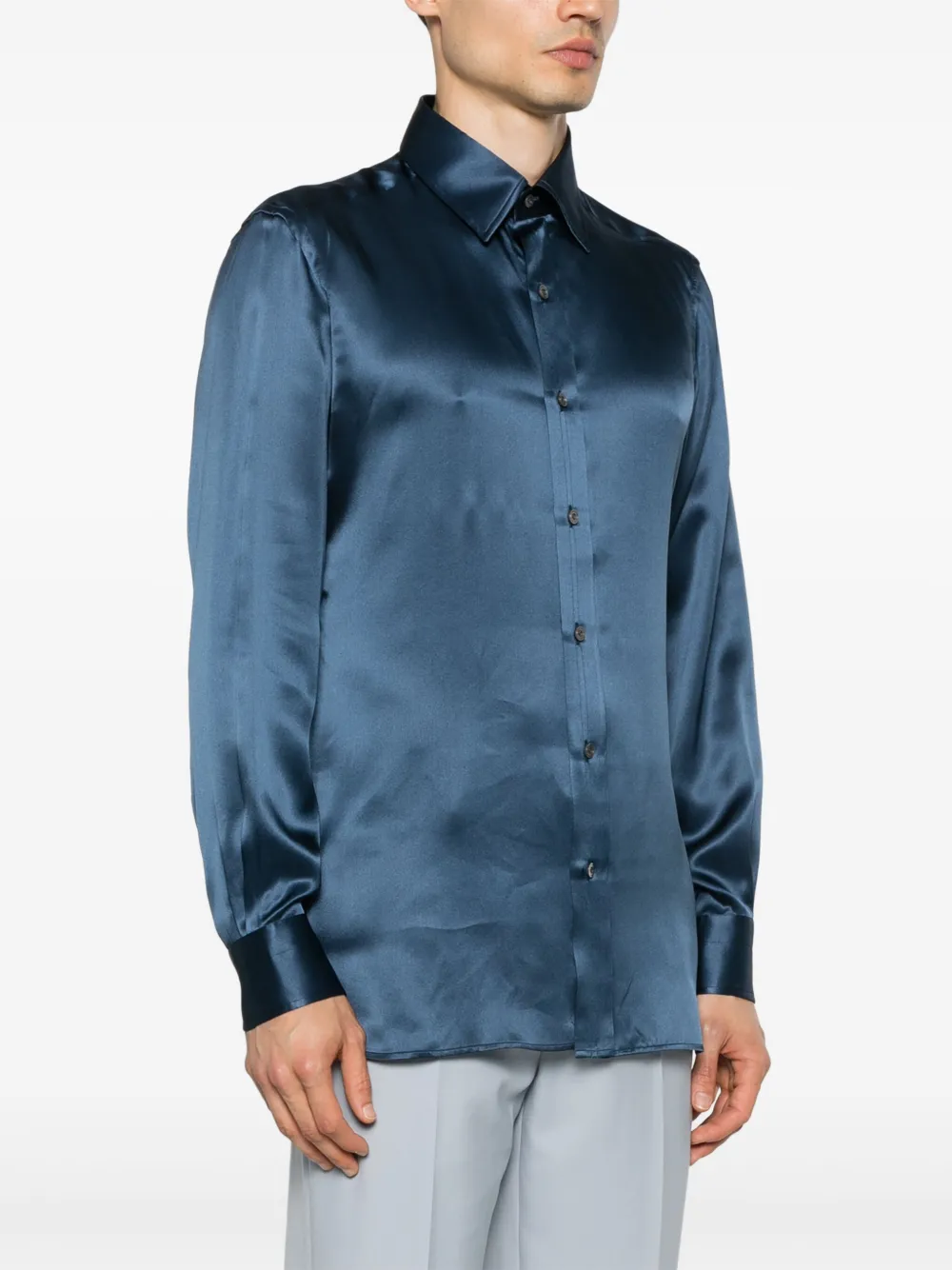 TOM FORD Zijden overhemd Blauw