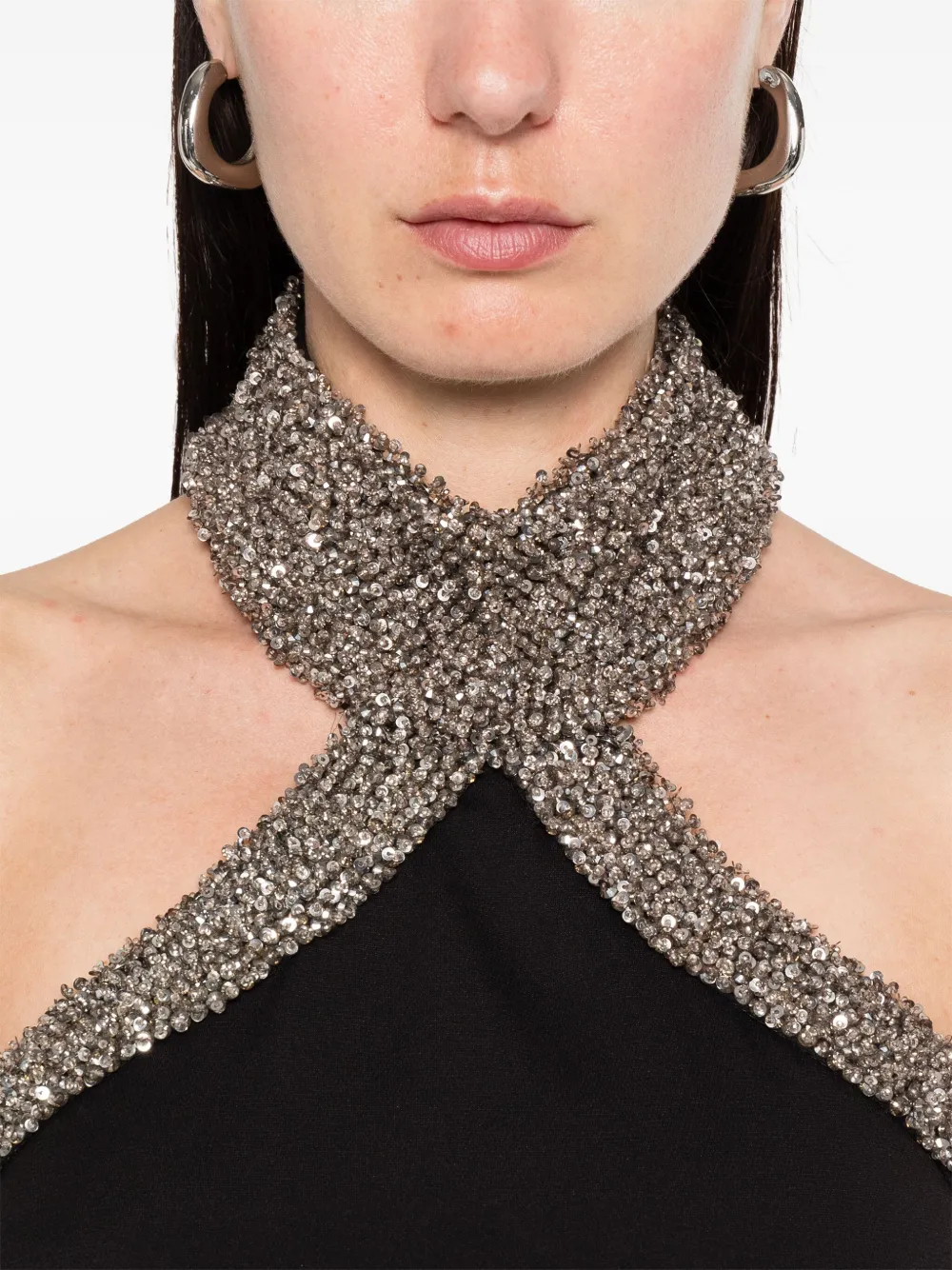 TOM FORD Maxi-jurk met halternek Zwart
