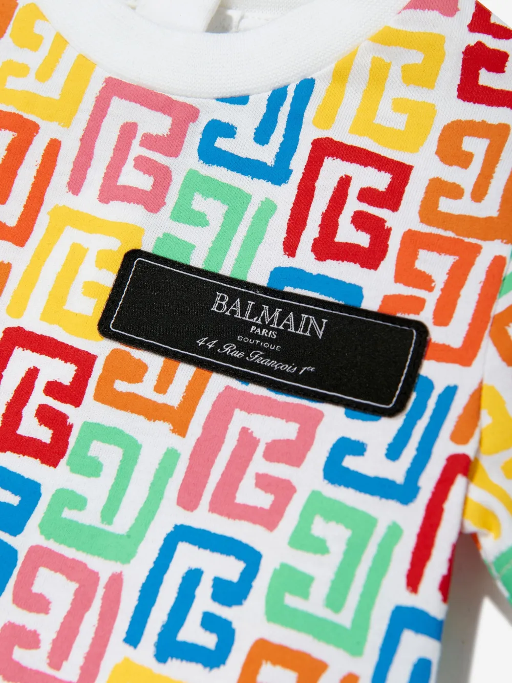 Balmain Kids T-shirt met jacquard-patroon Wit