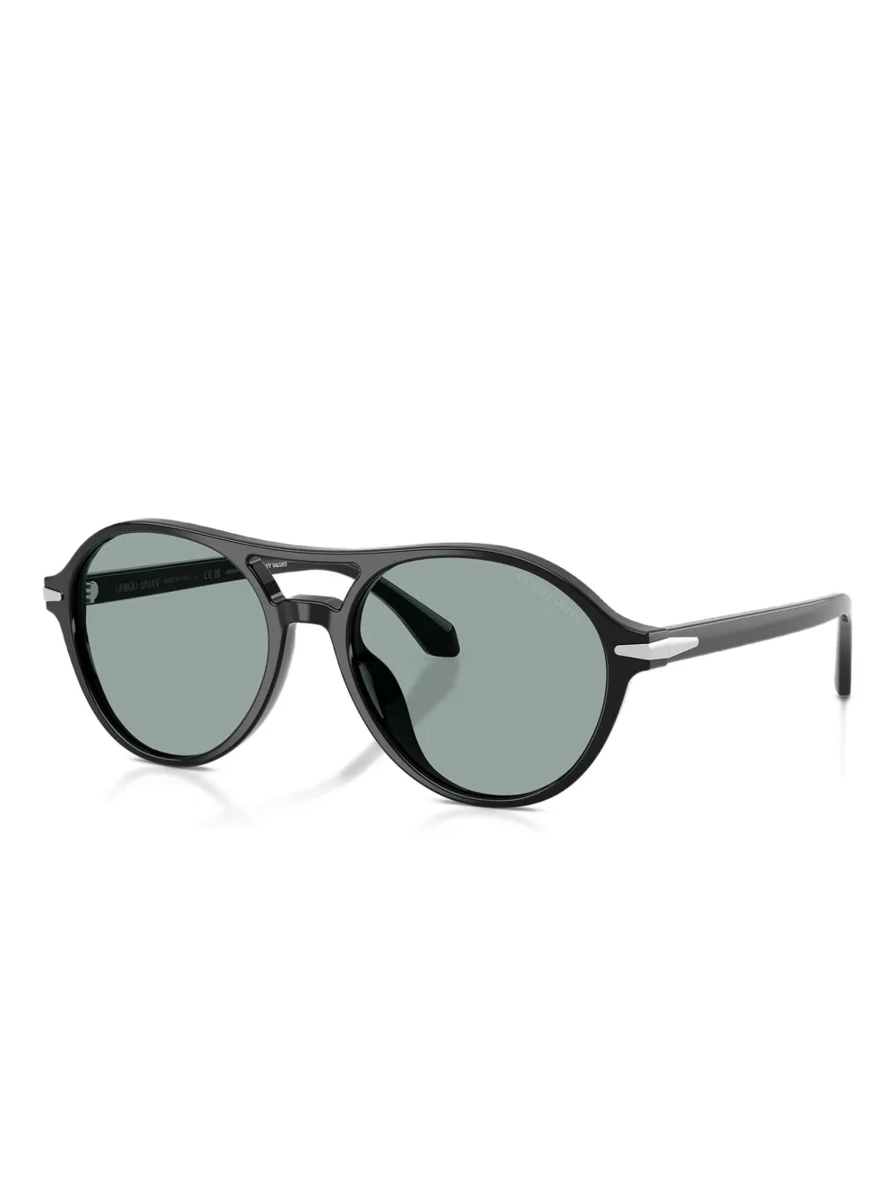 Giorgio Armani Zonnebril met rond montuur Zwart
