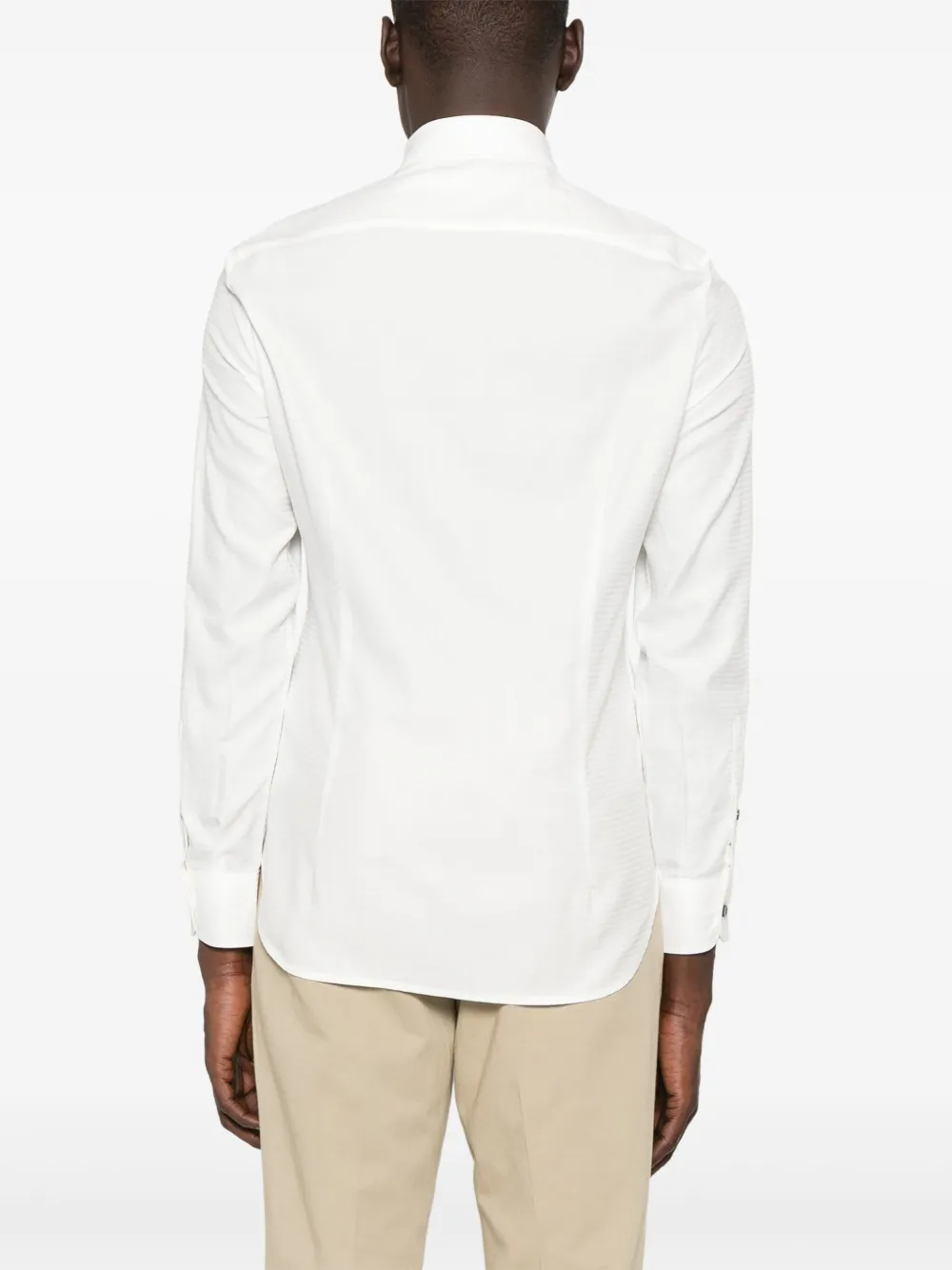Emporio Armani Overhemd met jacquard logo Wit
