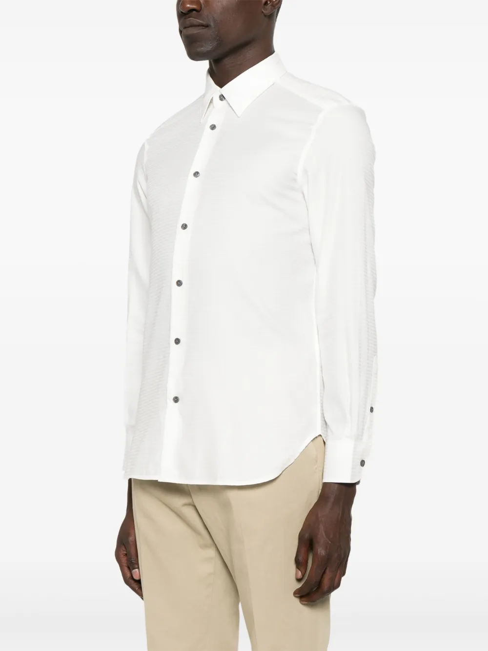 Emporio Armani Overhemd met jacquard logo Wit